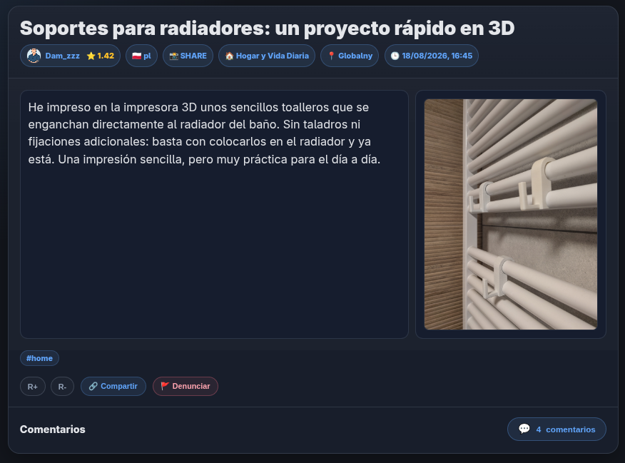 Ejemplo de una Publicación visible en el feed